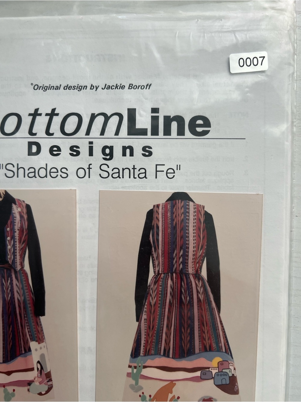 BottomLine Designs Shades Santa Fe Jackie Boroff Applique Sewing Pattern Adult - Picture 6 of 6